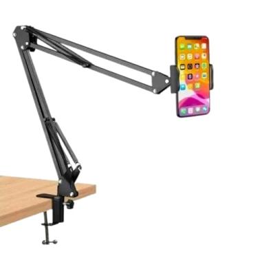 Imagem de Suporte Universal para Celular e Tablet de Mesa Braço Articulado Dobravel Ajustável Todo em Metal Rotação 360º Fácil Uso e Resistente, Marca Registrada, Melhor Compra Mix®