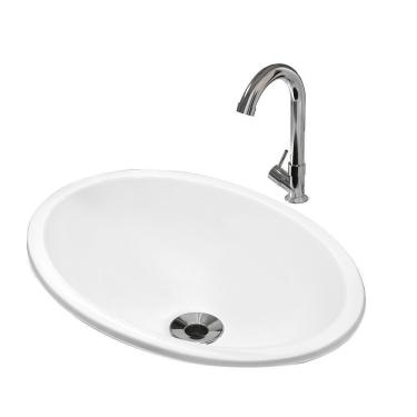 Imagem de Cuba Pia Banheiro Sophia Torneira Dl04 Valvula Abs Branco