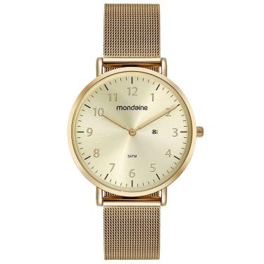 Imagem de Relógio MONDAINE feminino analógico dourado 32525LPMVDE1