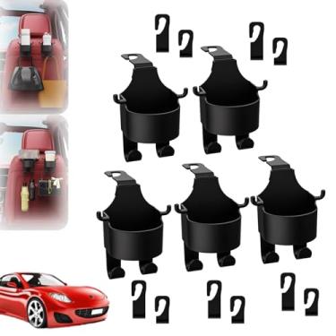 Imagem de Multifunctional Hook for Car Seat Back, 3 in 1 Car Seat Headrest Cup Holder with Hooks Car Seat Cup Holder (5pcs)
