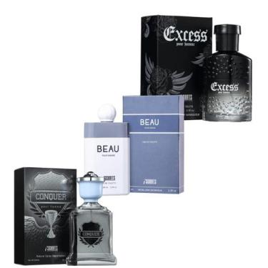 Imagem de Kit 3 Perfumes Importados Iscents Beau Conquer Excess 100ml - I-Scents
