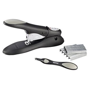 Imagem de Bostitch Office Kit de grampeador pessoal resistente sem atolamento, 60 folhas, inclui removedor de grampos estilo push, preto (PHD-60R)
