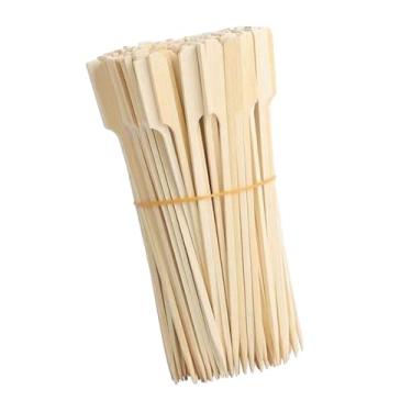 Imagem de IEUDNS 100x espetos de bambu espetos de pá de madeira acessórios para churrasco espetos de kebab descartáveis para carne churrasco lanches salsicha, 18cm