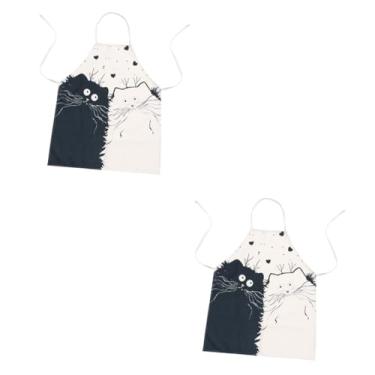 Imagem de Cabilock 2 Unidades avental branco para mulheres avental para crianças aventais para homens macacão masculino babador de cozinha avental de algodão e linho bolso grande gravata longa corar