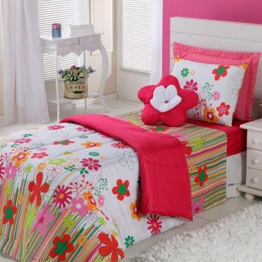 Imagem de Edredom Estampado Infantil Kids Solteiro 01 Peça - Garden Pink