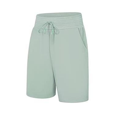 Imagem de Shorts Atléticos Casuais Femininos, Cintura Elástica, Bolsos Laterais, Esportivos, Shorts Soltos Casuais Com Cordão para Uso Diário Feminino (8)