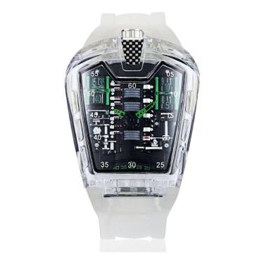Imagem de Relógio Masculino Transparente Relógio de Quartzo de Silicone Masculino Sports W