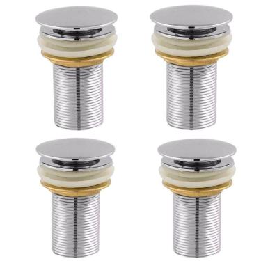 Imagem de Kit 4 Válvula Click Lavatorio 1 1/4 Metal Inox Cuba Tanque