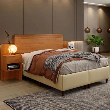 Imagem de Cabeceira Master Extensiva Casal Queen Com 2 Gavetas Benetil - Cinamomo