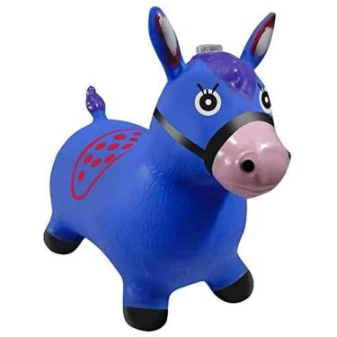 Imagem de Cavalinho Upa Upa Grande Pula Pula Musical Borracha Resistente Inflável AZUL