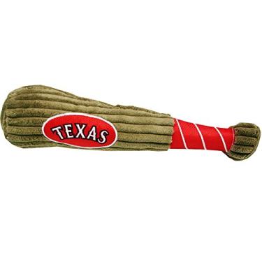 Imagem de Taco de beisebol MLB TEXAS RANGERS para cães e gatos. Pelúcia de veludo cotelê macia com esqueleto interno