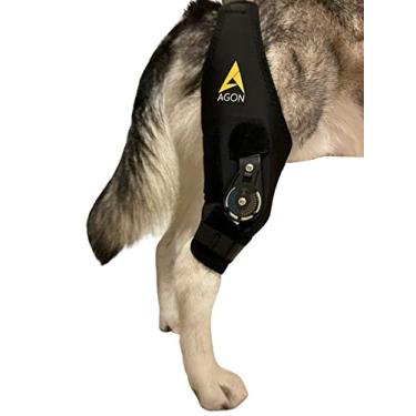 Imagem de AGON Joelheira para cães – Joelheira profissional para cães com estabilizador de dobradiça ajustável – Suporte de quadril de neoprene premium para suporte de joelho, recuperação de cães e suporte para
