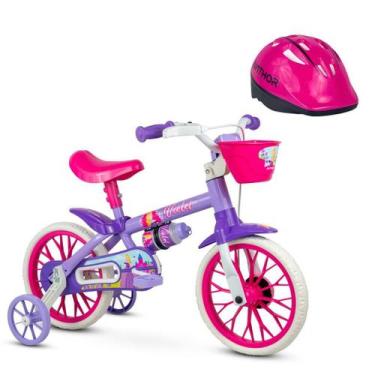 Imagem de Bicicleta Infantil Aro 12 Violet E Capacete Rosa - Nathor