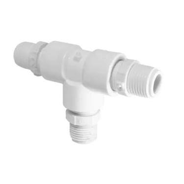 Imagem de Krona Kit Tubo Niple Adaptador T Torneira Monocomando Agua Fria Branco ABS 1/2 12,7mm 1 Unidade