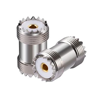 Imagem de POBADY 2PCS UHF Adaptadores SO-239 UHF Fêmea para UHF Fêmea Cabo Coaxial Adaptador PL-259 Conector para Rádio Amador