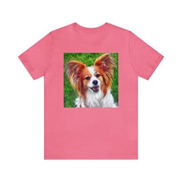 Imagem de Camiseta de manga curta unissex Papillon da Doggylips, Charity Pink, G
