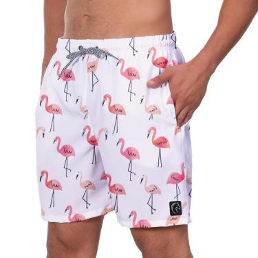 Imagem de Short Praia Premium Masculino Academia Fitness Caminhada Flamingos-Masculino