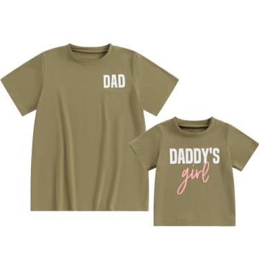 Imagem de Canis Camiseta combinando papai e filha para o Dia dos Pais, manga curta, body para presente, Green Dad, XXG