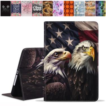 Imagem de DEHJYYIJUY Capa para Samsung Galaxy Tab A9 Plus 11 polegadas 2023 (Modelo: SM-X210/X216/X218) - Capa inteligente fina de couro PU com despertar/hibernar automaticamente, bandeira americana águia