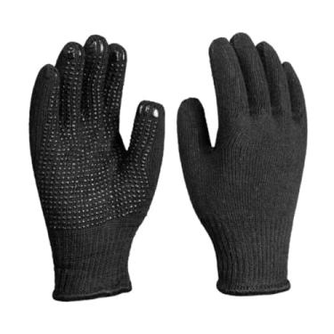 Imagem de Luva de Segurança Tricotada Malha Pigmentada para Mecânico Salão de Beleza Proteção Química (Preto)
