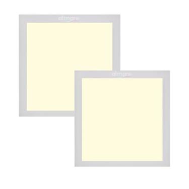 Imagem de Kit 2 Plafons Painel LED 25w 24w Embutir Quadrado, 30x30, Bivolt Branco Quente 3000K