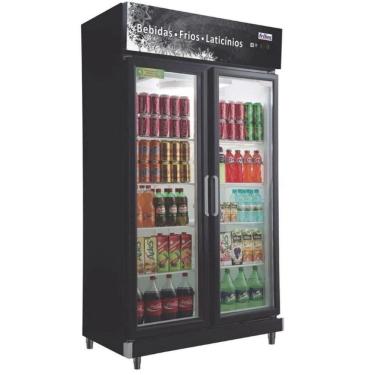 Imagem de Expositor Vertical 2 Portas De Vidro Rf020 Frilux Refrigerador 700 Litros Preto 110v