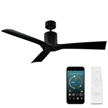 Imagem de Ventilador de teto inteligente de 3 lâminas para ambientes internos e externos Aviator 137 cm preto fosco com controle de parede (kit de luz vendido separadamente)