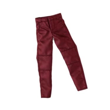 Imagem de kowaku 1/12 Homem Figura Calças Acessórios Artesanais Colecionáveis Couro PU Roupas Moda Figuras de ação Estilosas Mini Roupas Calças, Clarete