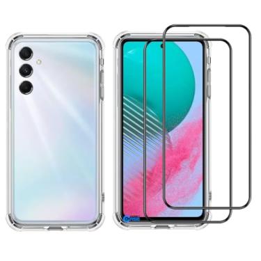 Imagem de Capa M54 5g, Capinha Anti Impacto e 2x Pelicula Vidro 3D Para Samsung Galaxy M54 Case Transparente Proteção de Câmera