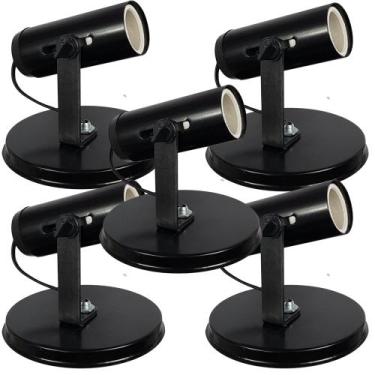 Imagem de Kit 5 Spots Sem Aletados Preto para 1 lâmpada Direcionavel - CM GLASS 