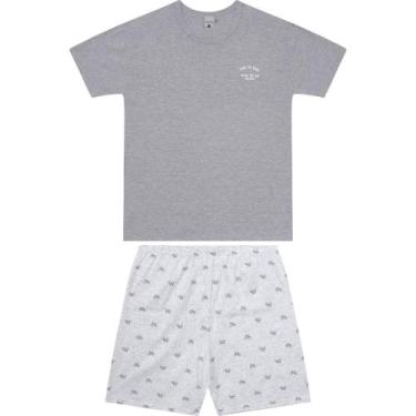 Imagem de Pijama Masculino Manga Curta Malwee Ref. 121176, Cinza 50000, XGG