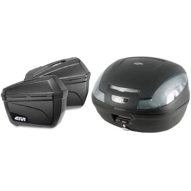 Imagem de Bau Bauleto Moto 47L Monolock Simply Fume-E-470Nt Ducati + Bau 22L Lateral-E-22N Givi Bmw Gs1200