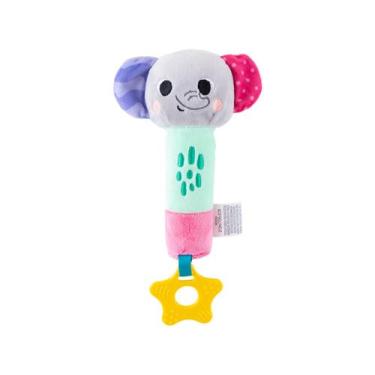Imagem de Mordedor para Bebê Buba Zoo Buzininha Elefante, Cinza, Verde, Rosa e A