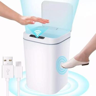 Imagem de Lixeira Automática 16L Sensor Recarregável Usb Escritório - Bellator