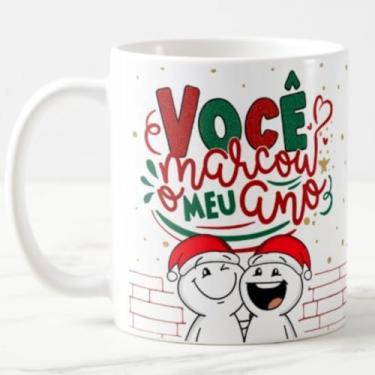 Imagem de Caneca Lembrancinha de Natal Você Marcou o Meu Ano Com Bonequinhos