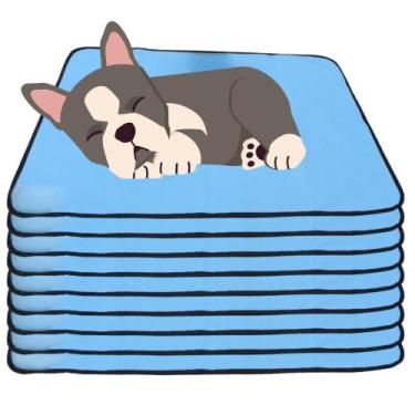 Imagem de 9 Caminhas para Cães e Gatos Dobrável 200 Lavagens 100x70 Azul Antipul