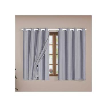 Imagem de Cortina Blackout c/ Voil PVC 100% Boqueia Corta Luz Varão 2m - Mava En