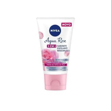 Imagem de Máscara e Sabonete Facial Esfoliante Nivea Aqua Rose 150ml
