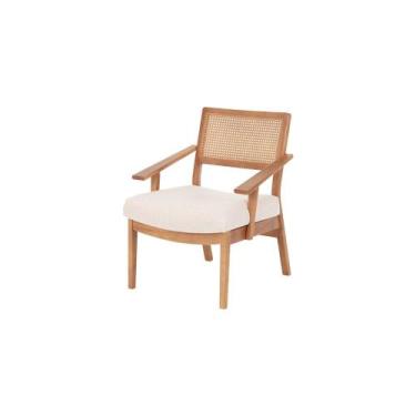 Imagem de Poltrona Decorativa para Sala Vitrola Meu Móvel de Madeira - Nozes e T