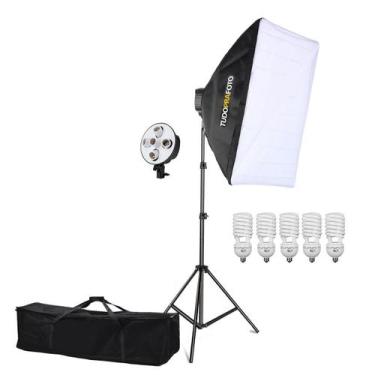 Imagem de Softbox Profissional 50x70 c/ Tripé + 5 Lâmpadas 135w - 220v - TUDOPRA