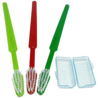 Imagem de Kit 150 Escovas de dente adulto macia c/ protetor qualidade durabilida