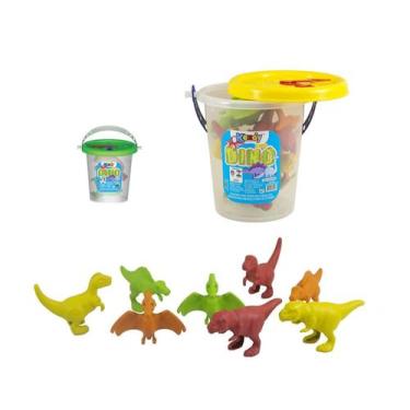 Imagem de Kit De Brinquedo Balde Dinossauros Dino Divertido Colorido - Kendy