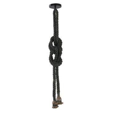 Imagem de Pendente Rustico Corda 180cm 2xE27 - Preto  Duplo - D1373 - IP20 - MBL