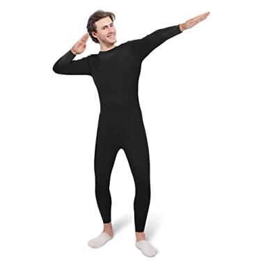Imagem de Foaincore Body unissex completo de elastano Zentai stretch fantasia cosplay pele desaparecendo terno para adultos mulheres e homens, Preto, G