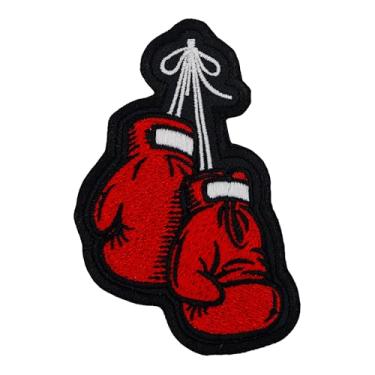 Imagem de Luvas de boxe amarradas juntas bordadas. Tamanho: 9,9 x 7 cm.