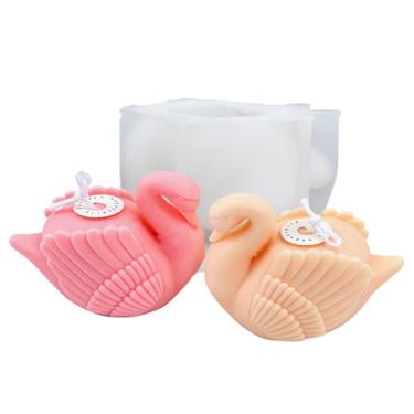 Imagem de Tone Fun Moldes de silicone em forma de cisne 3D para fazer velas, resina, velas de aromaterapia, sabonete de cera artesanal, decoração de casa, artesanato