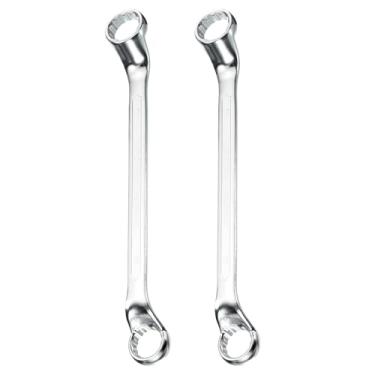 Imagem de HARFINGTON 2 peças Chave de extremidade de caixa extralonga deslocada 30 x 32 mm métrica 12 pontos 75 graus chave catraca caixa de extremidade dupla CR-V polido ferramentas de chave inglesa longa