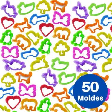 Imagem de 50 Forminhas Divertidas Cortadores De Massinhas De Modelar  - Molde pa