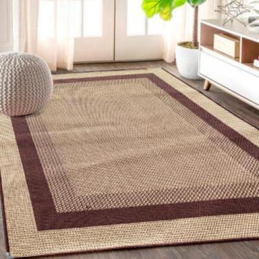 Imagem de Tapete Sala Quarto Moldura Sisal 200x150 Antiderrapante - Lancer, BEGE