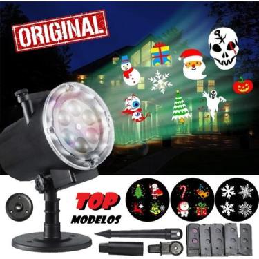 Imagem de Projetor Pontos Luz Natal Decoração Externa Desenhos Neve Fachada Casa